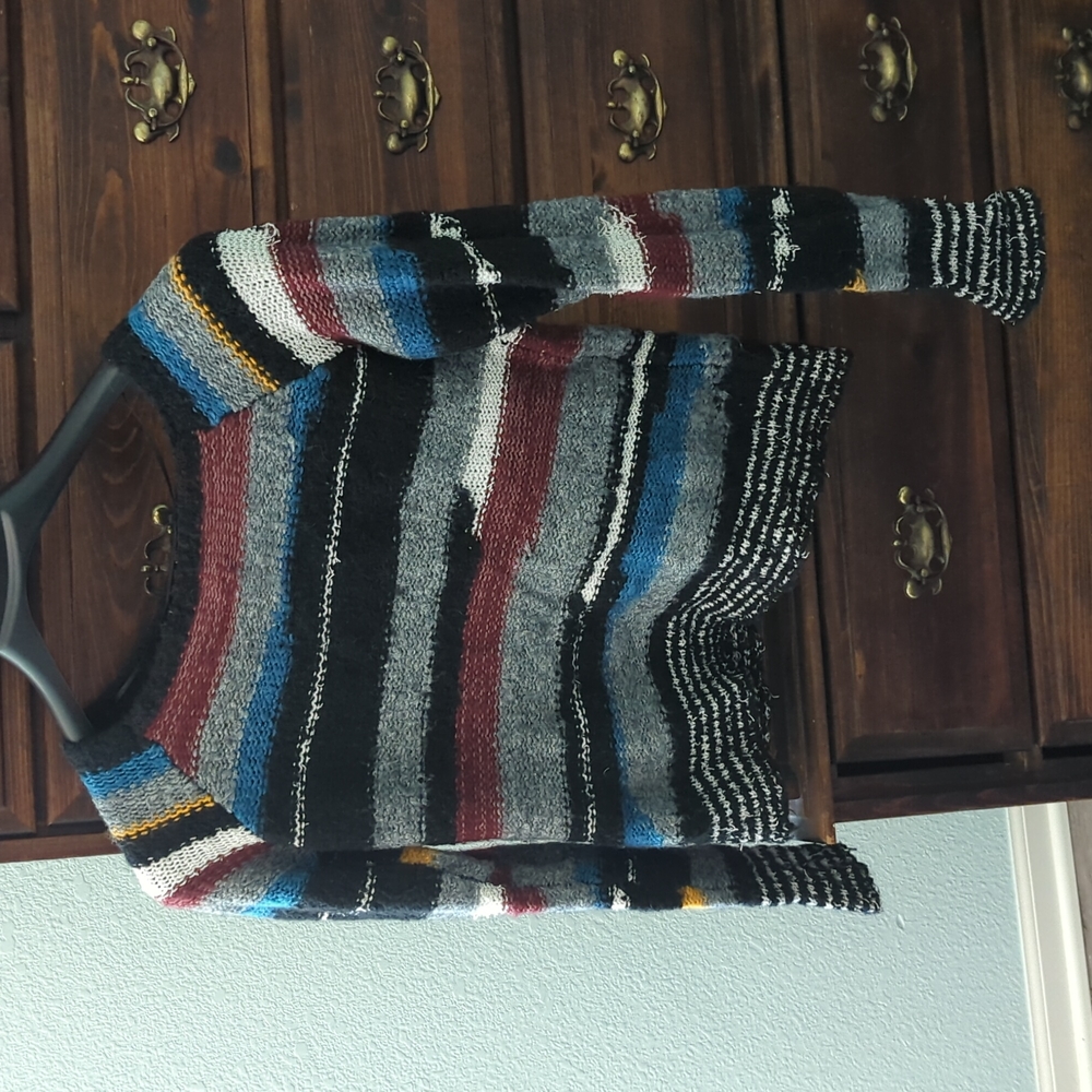 XS Free People patchwork wool blend sweater